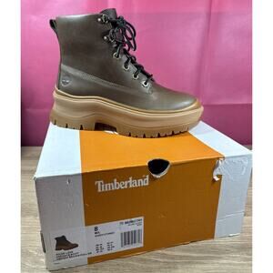 Timberland Roxie Lane Mid Lace Boot Medium Brown Full Grain Women's Size 8 W/L